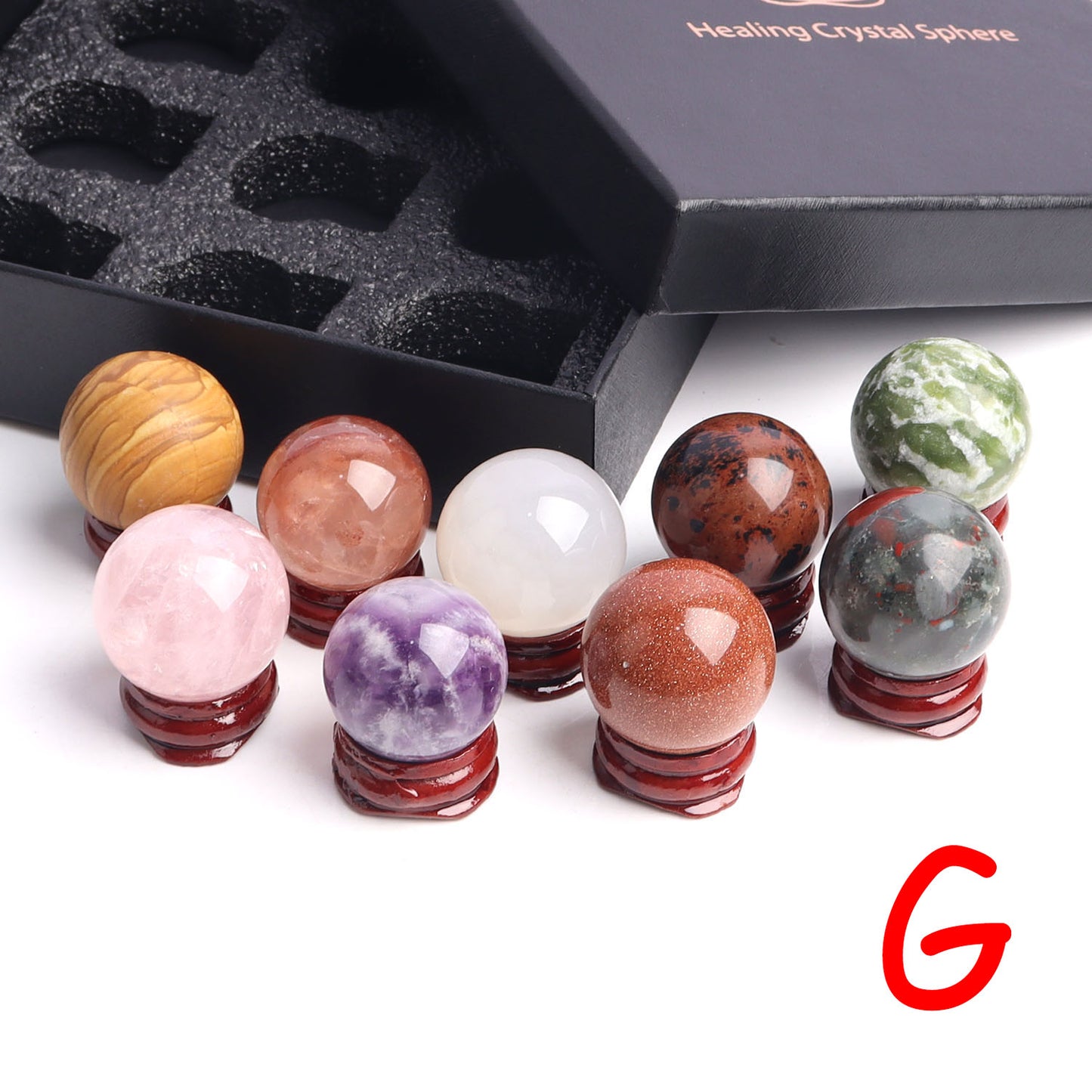 9pcs Mixed Crystal Balls in Gift box