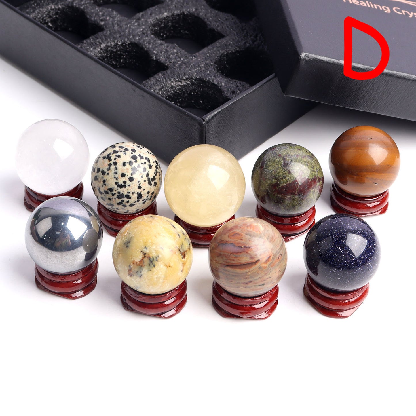 9pcs Mixed Crystal Balls in Gift box