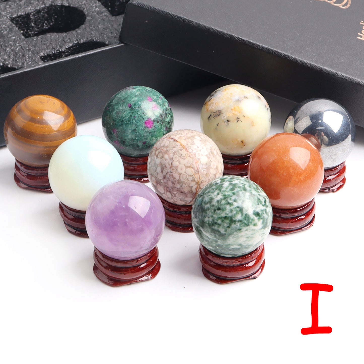 9pcs Mixed Crystal Balls in Gift box