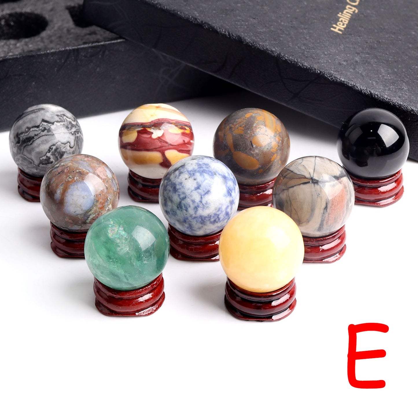 9pcs Mixed Crystal Balls in Gift box
