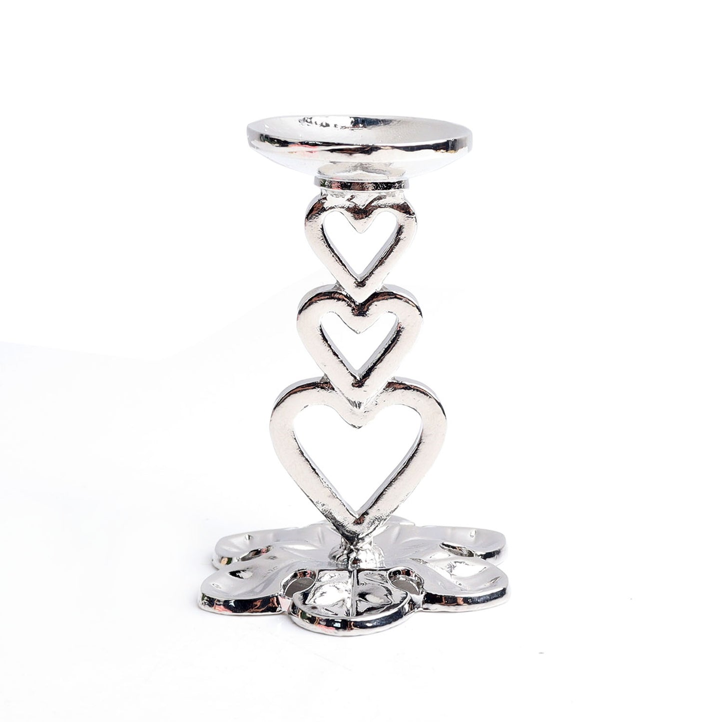 1pc metal three heart crystal ball pedestal egg stand base