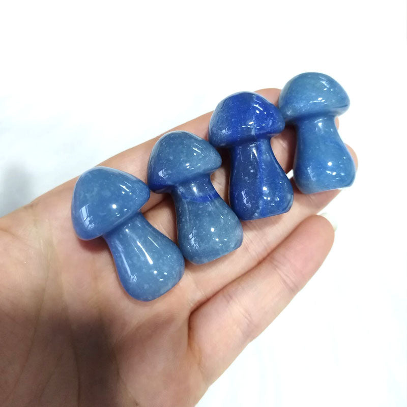 10pcs Crystal Mushroom Natural Stone Hand Carved Sculpture