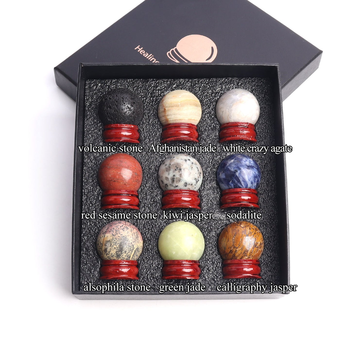 9pcs Mixed Crystal Balls in Gift box