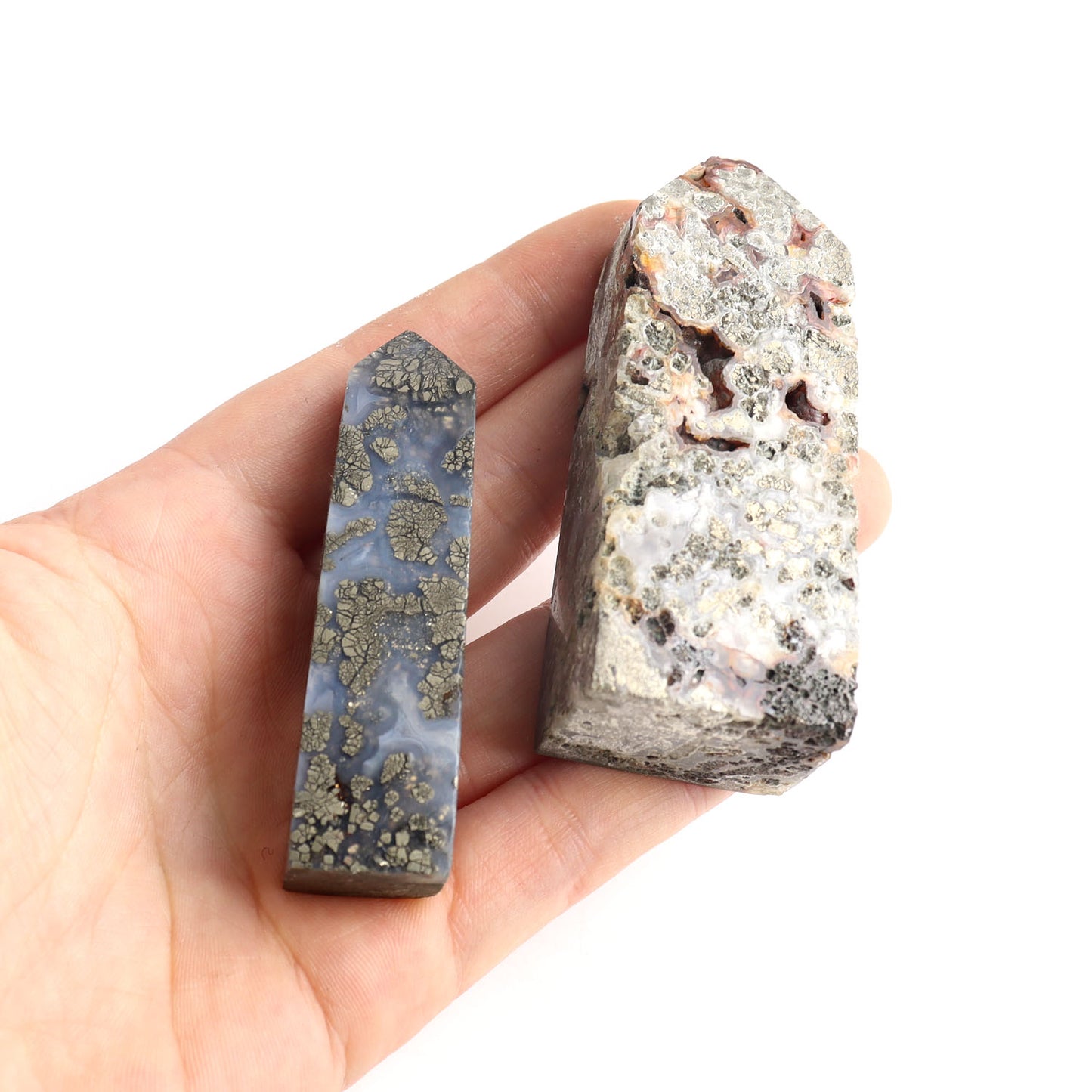 1kg Moss Copper Ore Agate Crystal Point