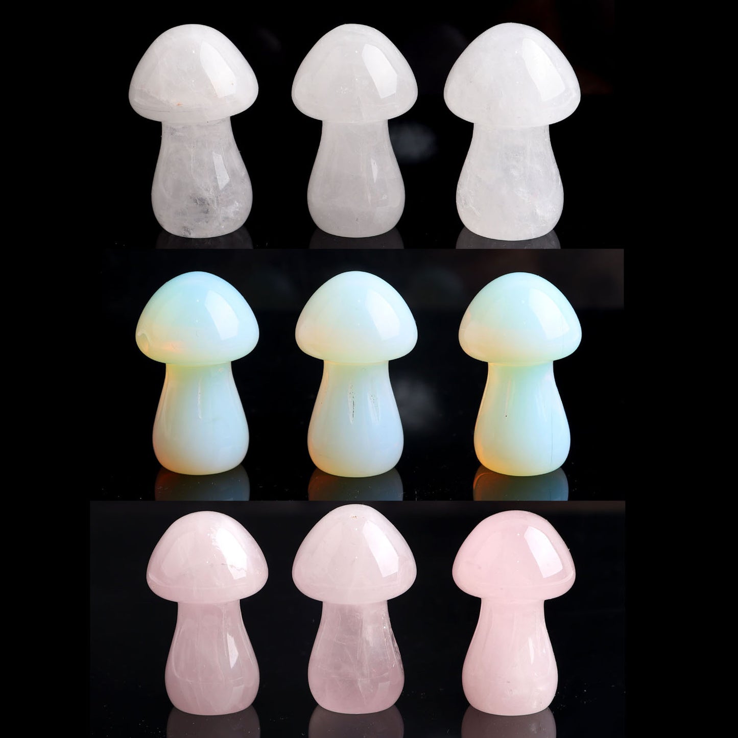 10pcs Crystal Mushroom Natural Stone Hand Carved Sculpture