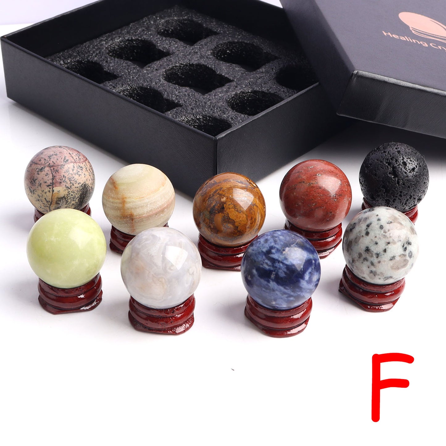 9pcs Mixed Crystal Balls in Gift box