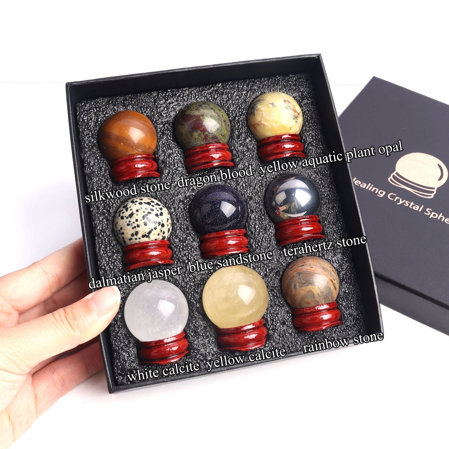 9pcs Mixed Crystal Balls in Gift box