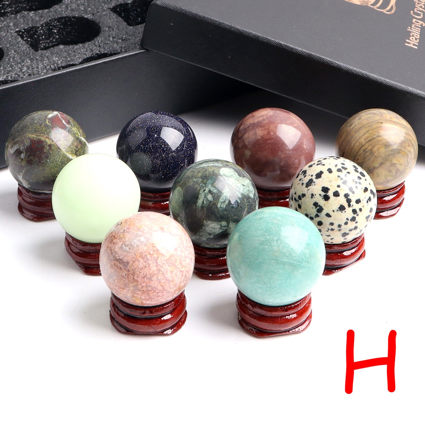 9pcs Mixed Crystal Balls in Gift box