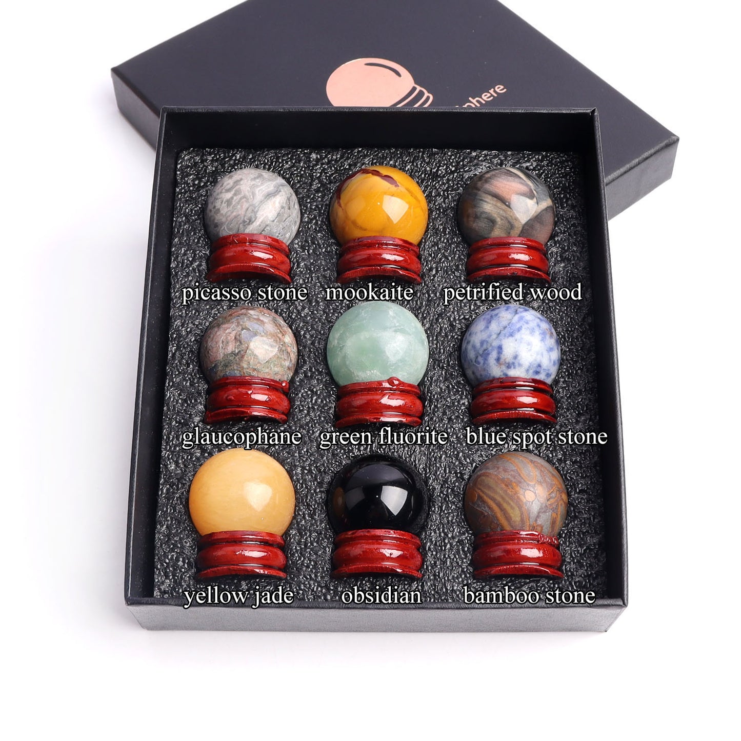 9pcs Mixed Crystal Balls in Gift box