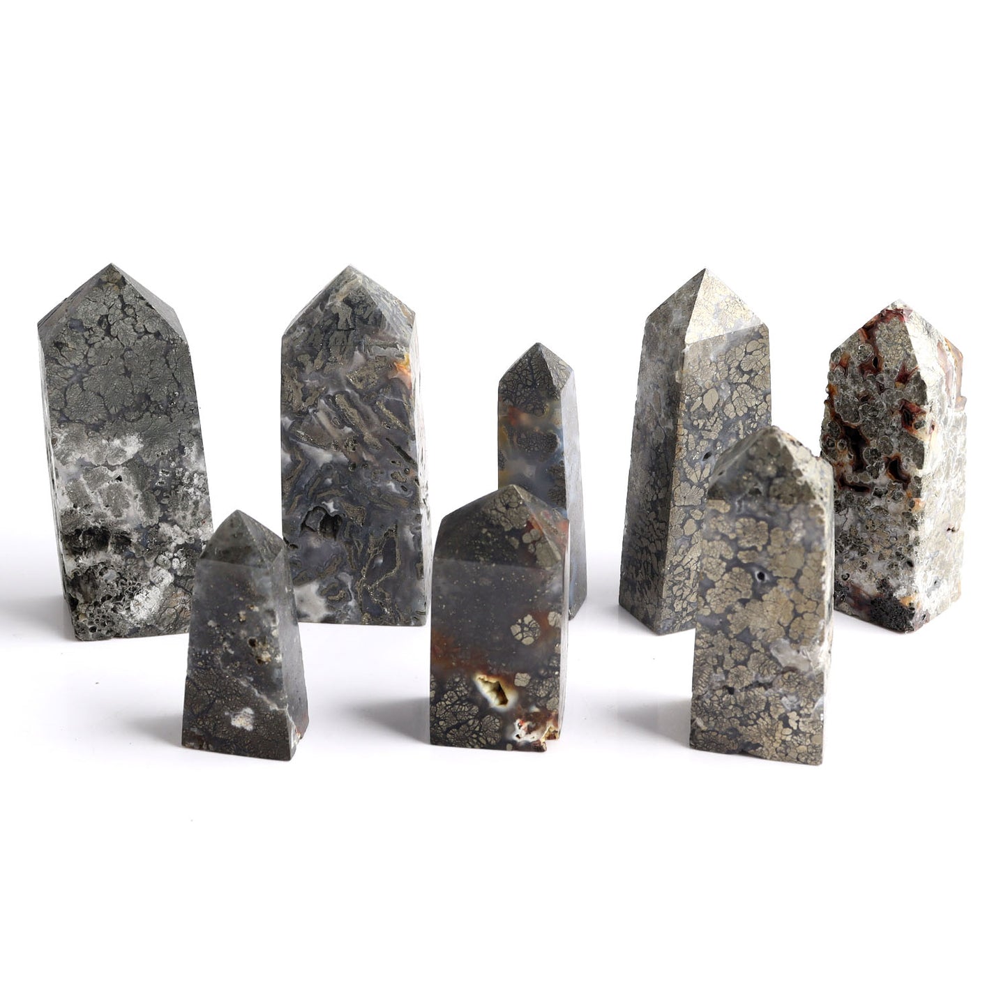 1kg Moss Copper Ore Agate Crystal Point