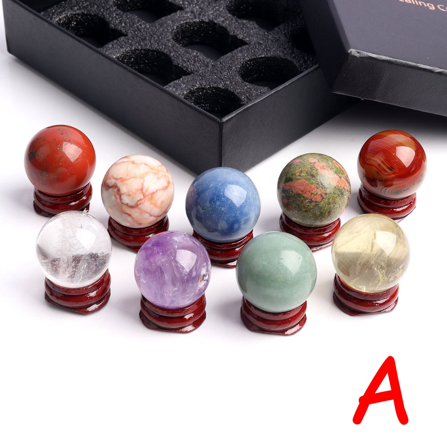 9pcs Mixed Crystal Balls in Gift box