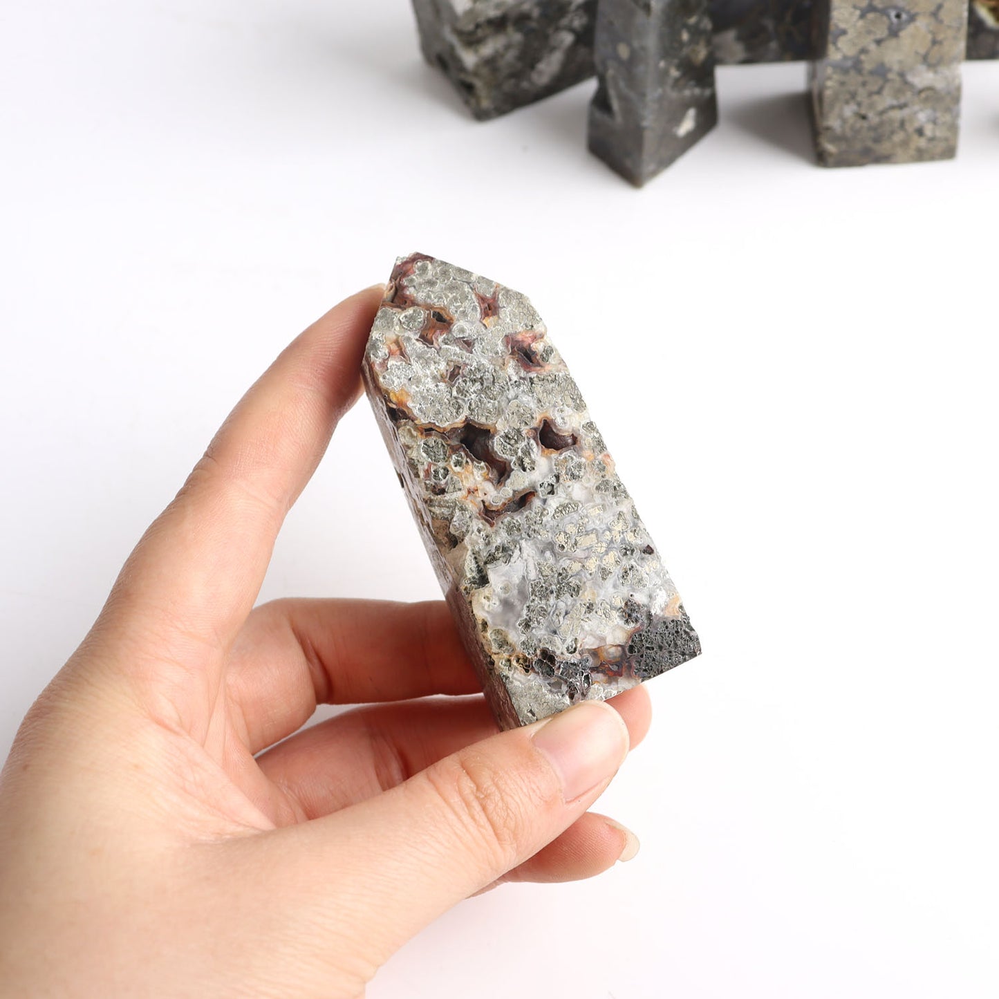 1kg Moss Copper Ore Agate Crystal Point