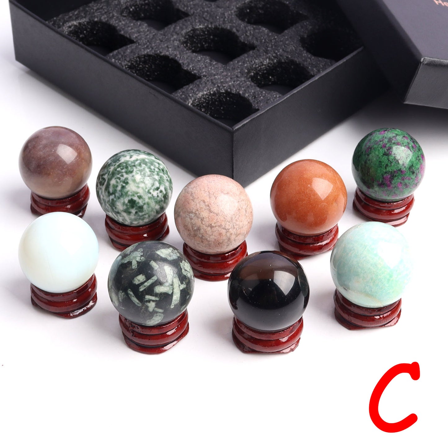 9pcs Mixed Crystal Balls in Gift box