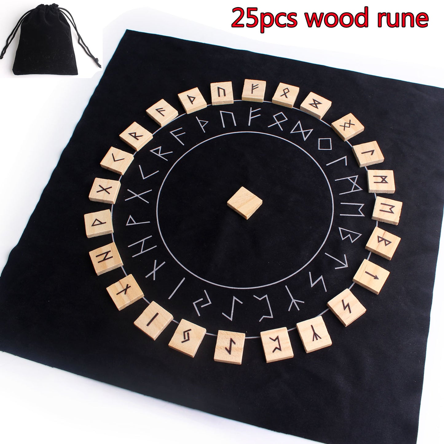 25pcs wooden rune divination tool healing