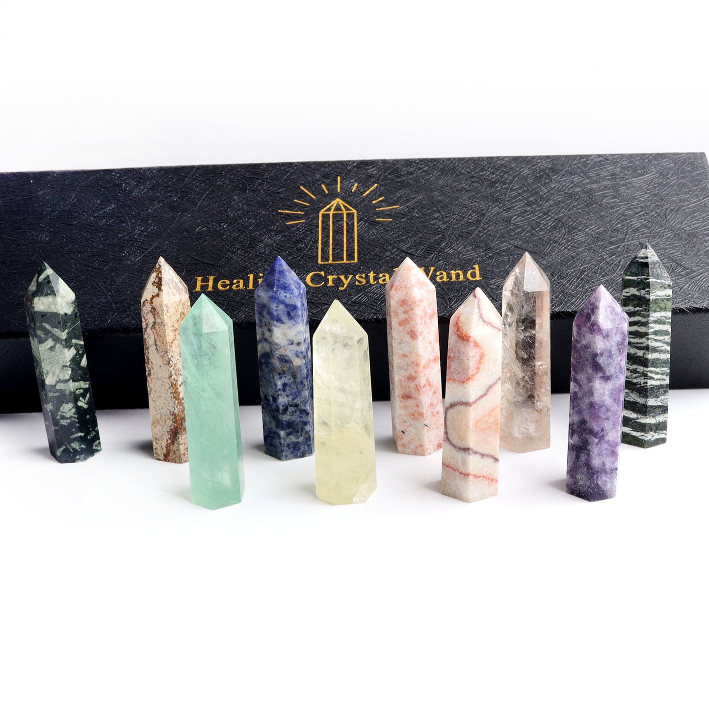 10pcs/set Natural Crystal Point in Black Box