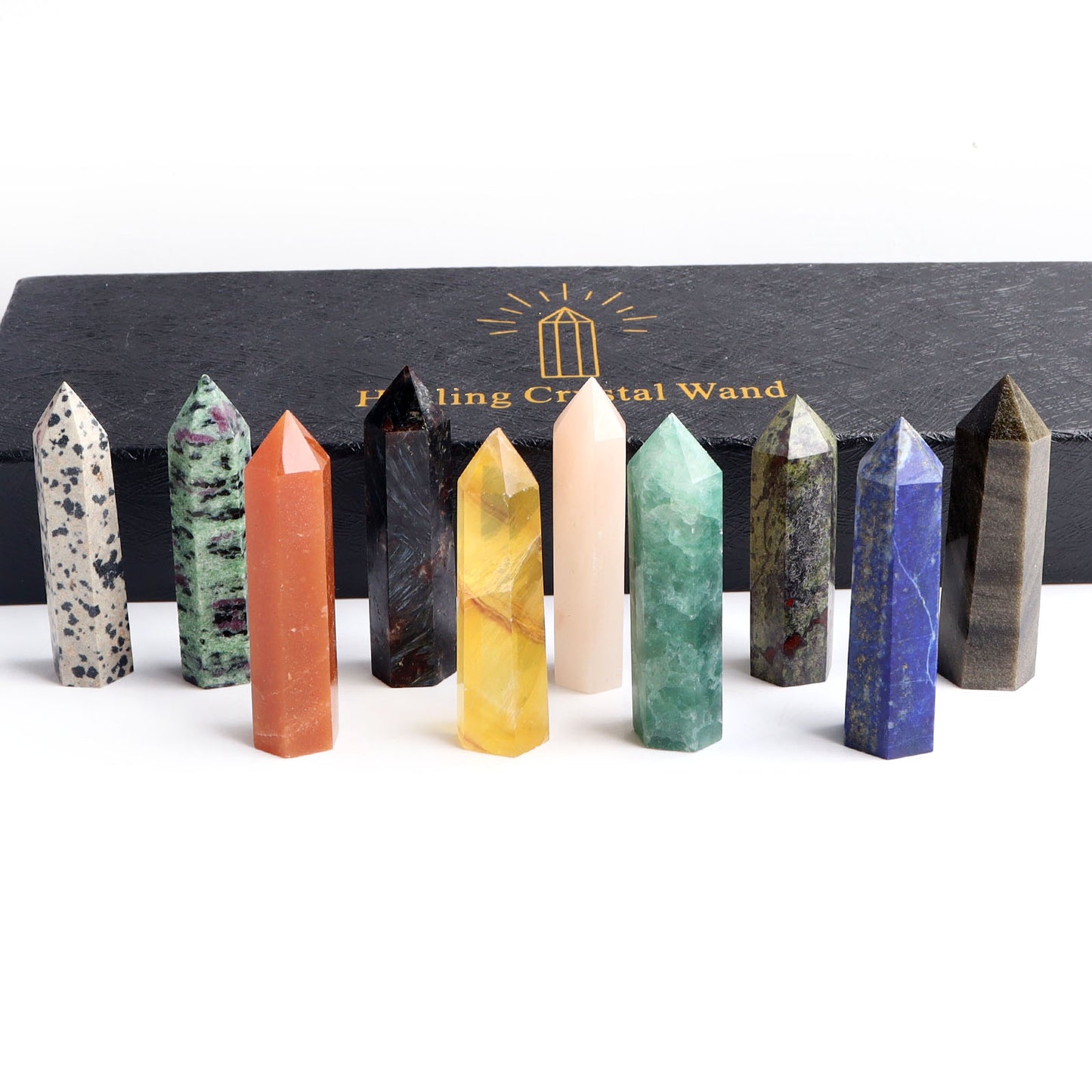 10pcs/set Natural Crystal Point in Black Box