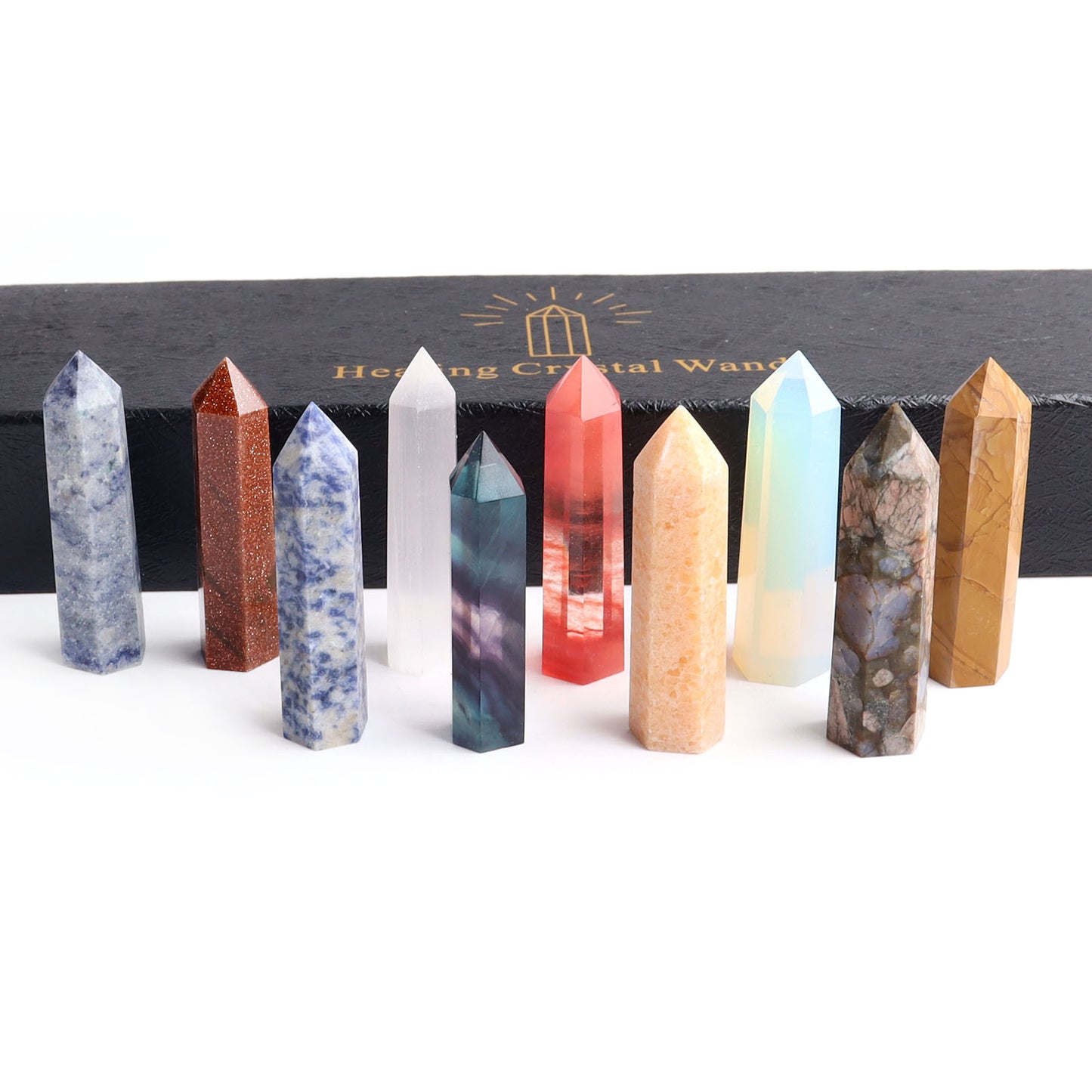 10pcs/set Natural Crystal Point in Black Box