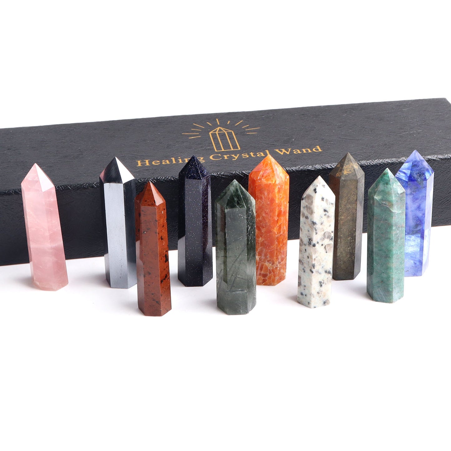 10pcs/set Natural Crystal Point in Black Box