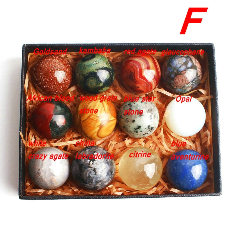 12pcs Mixed Natural Crystal Spheres