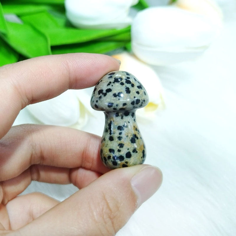 10pcs Crystal Mushroom Natural Stone Hand Carved Sculpture