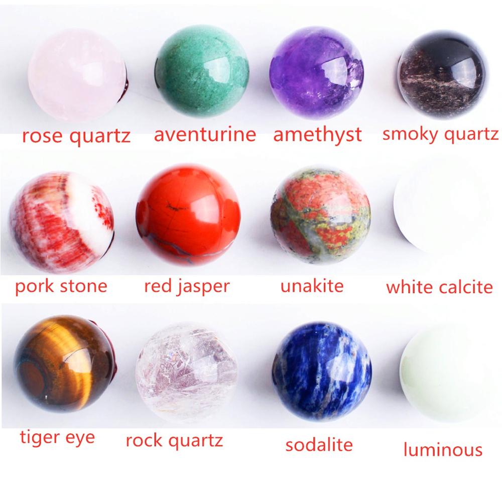 12pcs Mixed Natural Crystal Spheres