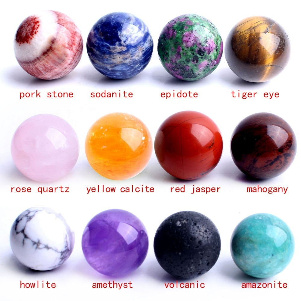 12pcs Mixed Natural Crystal Spheres