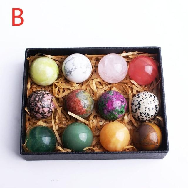12pcs Mixed Natural Crystal Spheres
