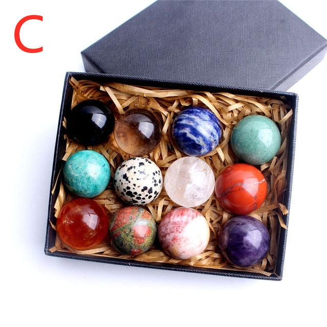 12pcs Mixed Natural Crystal Spheres