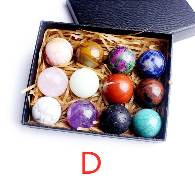 12pcs Mixed Natural Crystal Spheres