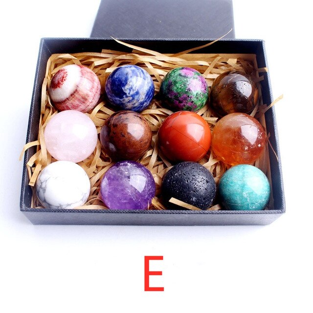12pcs Mixed Natural Crystal Spheres