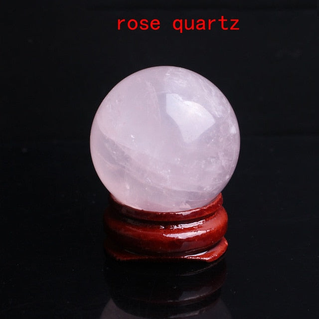 1PC 28-30mm Natural Amethyst Obsidian Crystal Ball Sphere with Holder