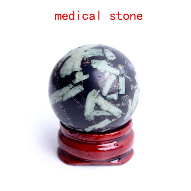 1PC 28-30mm Natural Amethyst Obsidian Crystal Ball Sphere with Holder