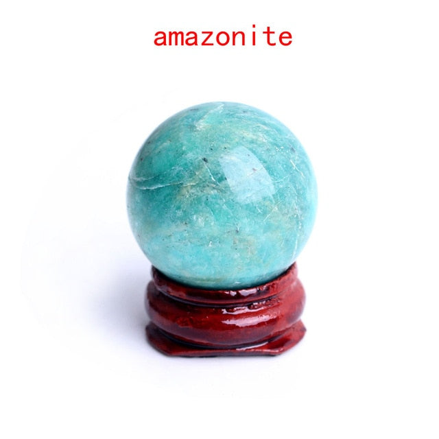 1PC 28-30mm Natural Amethyst Obsidian Crystal Ball Sphere with Holder