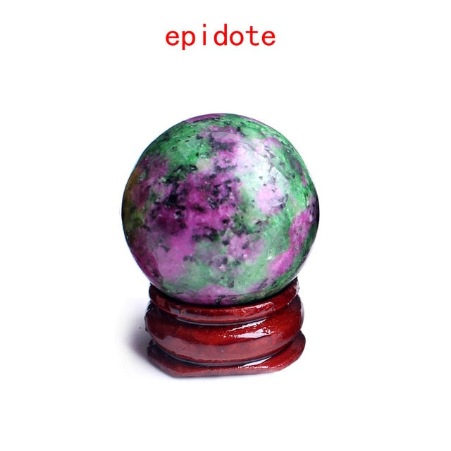 1PC 28-30mm Natural Amethyst Obsidian Crystal Ball Sphere with Holder