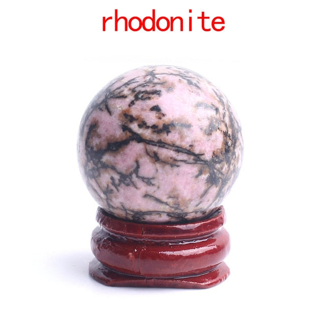 1PC 28-30mm Natural Amethyst Obsidian Crystal Ball Sphere with Holder