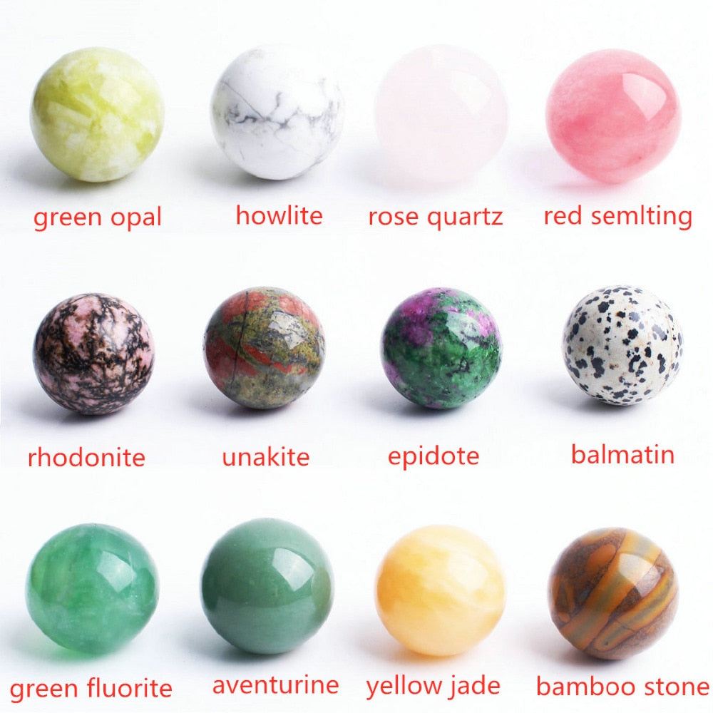 12pcs Mixed Natural Crystal Spheres