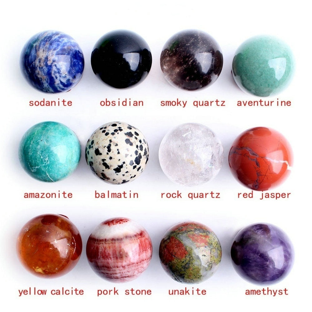12pcs Mixed Natural Crystal Spheres