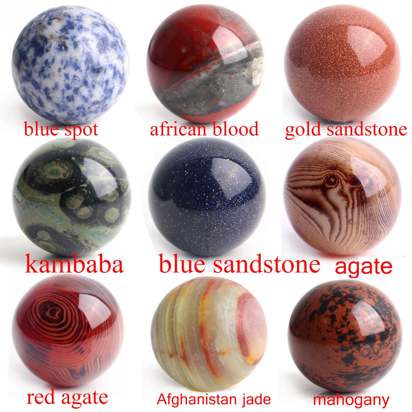 1PC 28-30mm Natural Gemstone Crystal Ball Sphere in Box