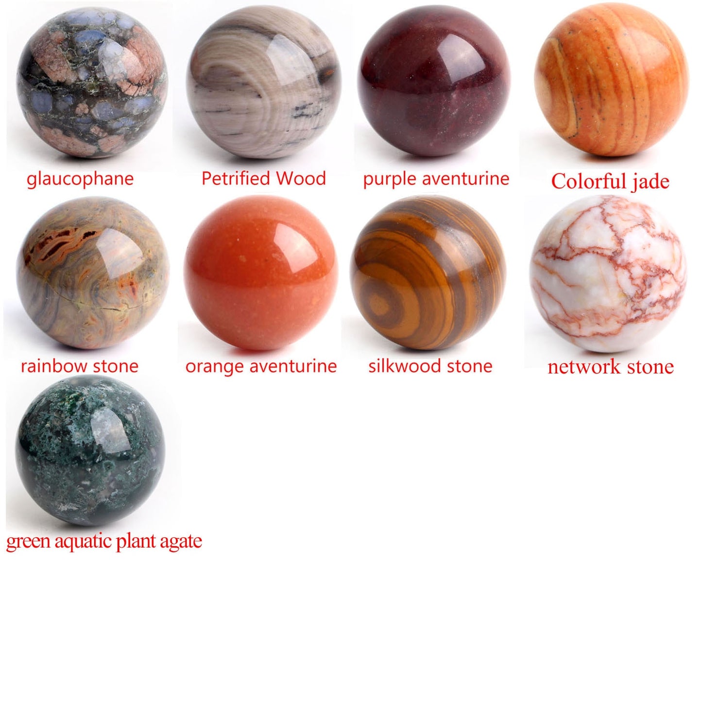 1PC 28-30mm Natural Gemstone Crystal Ball Sphere in Box