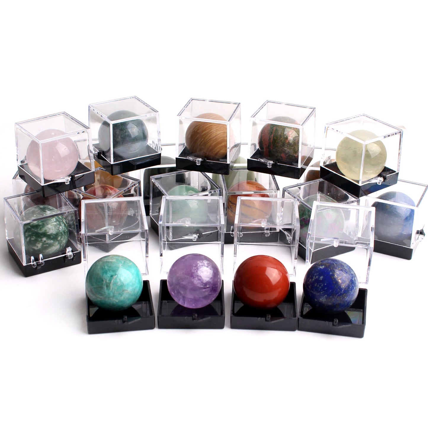 1PC 28-30mm Natural Gemstone Crystal Ball Sphere in Box