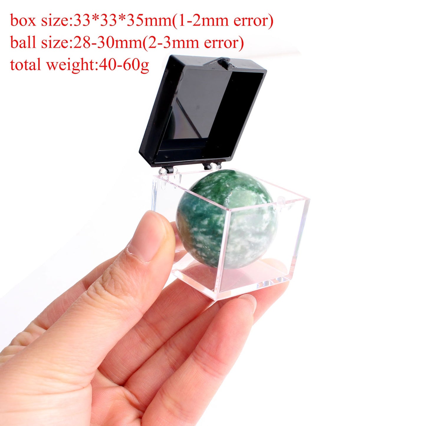 1PC 28-30mm Natural Gemstone Crystal Ball Sphere in Box