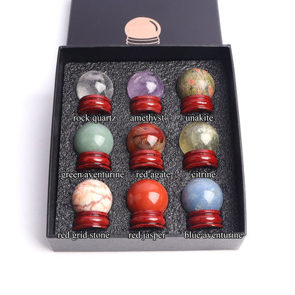 9pcs Mixed Crystal Balls in Gift box